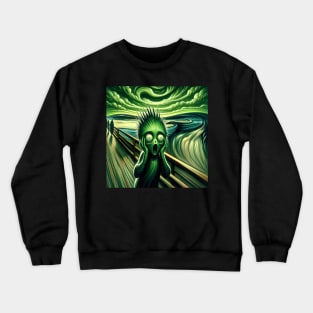 Emerald Agony: The Grinch's Silent Howl Crewneck Sweatshirt